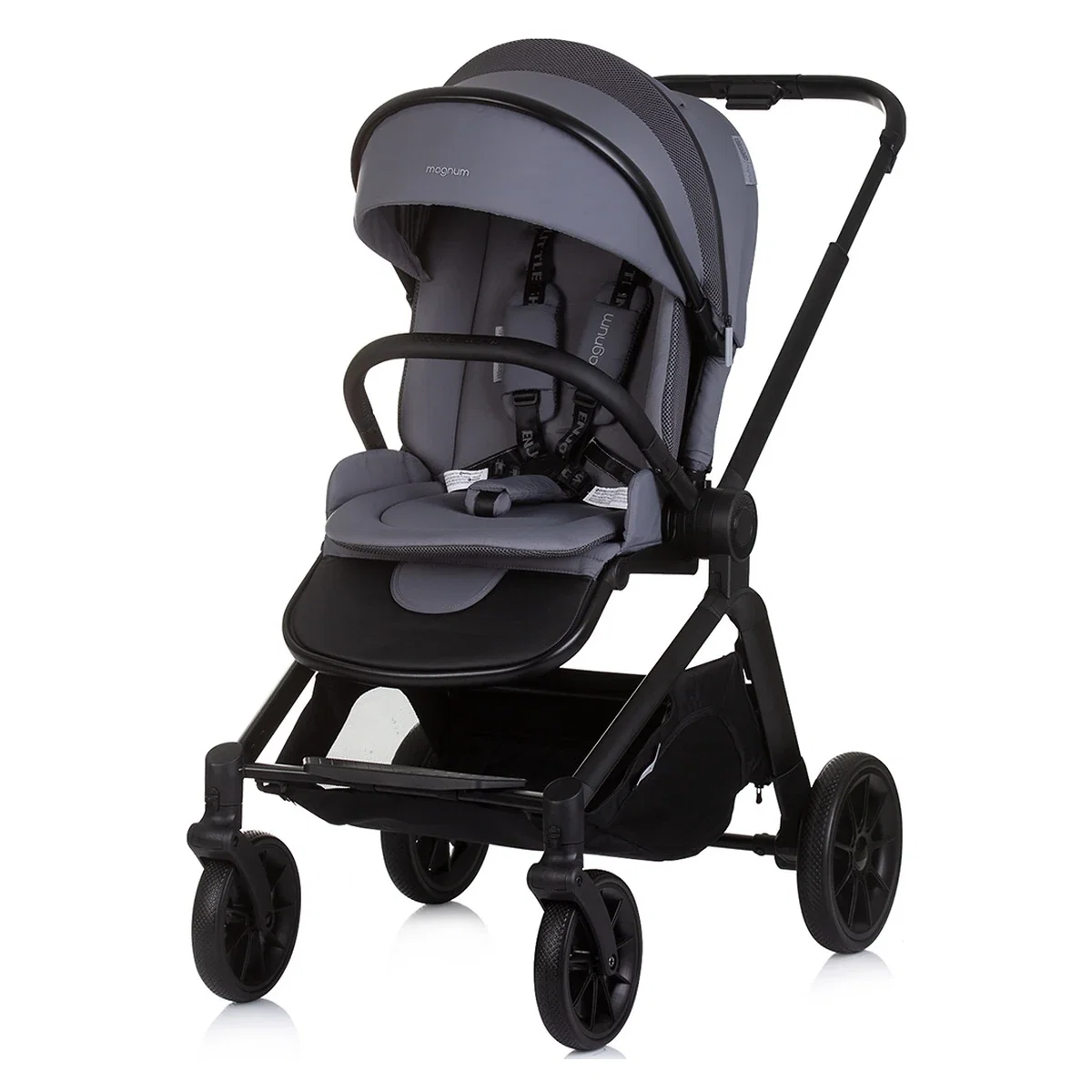 Carucior Bebe 3 in 1 Chipolino Magnum Anthracite, cu Landou, Scaun Auto i-Size, Rucsac si Husa Picioare 0 luni [5]