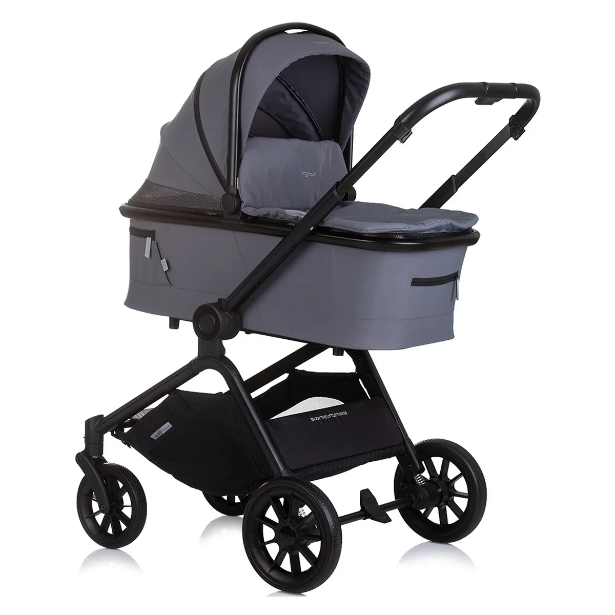 Carucior Bebe 3 in 1 Chipolino Magnum Anthracite, cu Landou, Scaun Auto i-Size, Rucsac si Husa Picioare 0 luni [2]