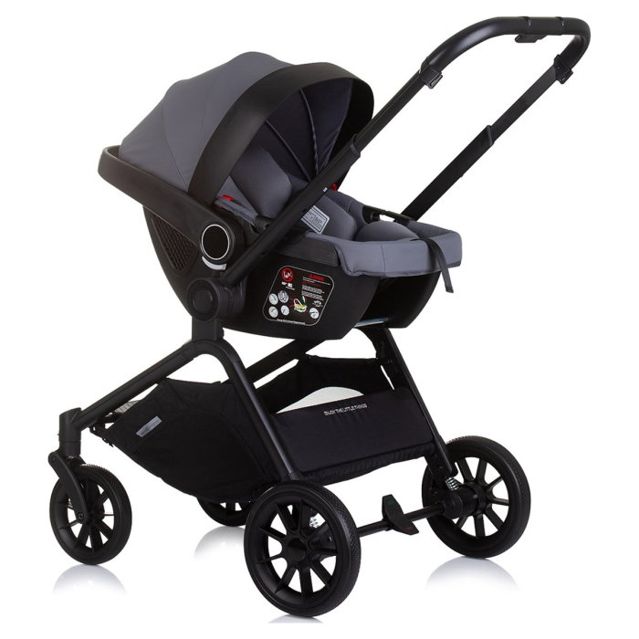Carucior Bebe 3 in 1 Chipolino Magnum Anthracite, cu Landou, Scaun Auto i-Size, Rucsac si Husa Picioare 0 luni [13]