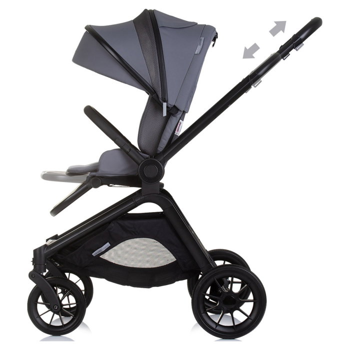 Carucior Bebe 3 in 1 Chipolino Magnum Anthracite, cu Landou, Scaun Auto i-Size, Rucsac si Husa Picioare 0 luni [8]