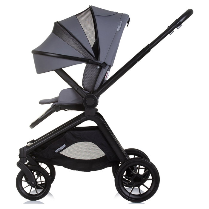Carucior Bebe 3 in 1 Chipolino Magnum Anthracite, cu Landou, Scaun Auto i-Size, Rucsac si Husa Picioare 0 luni [9]
