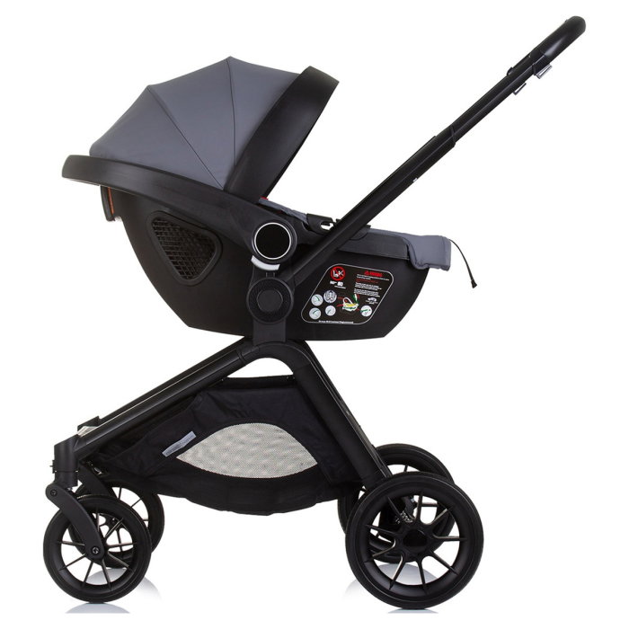 Carucior Bebe 3 in 1 Chipolino Magnum Anthracite, cu Landou, Scaun Auto i-Size, Rucsac si Husa Picioare 0 luni [12]