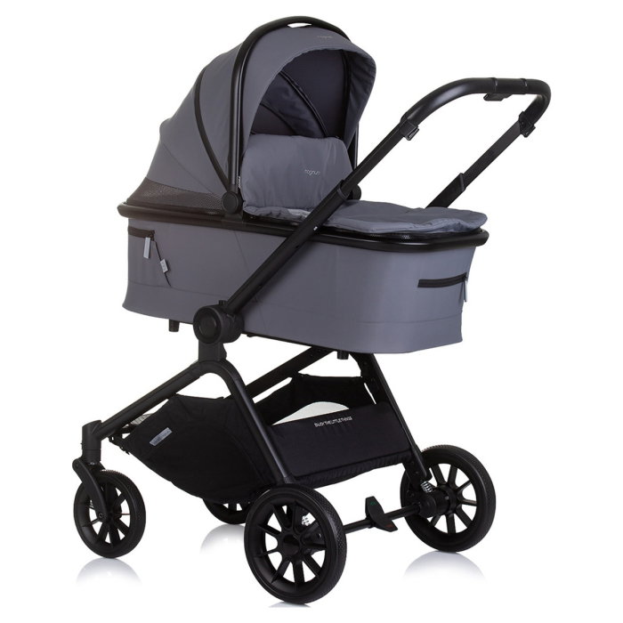 Carucior Bebe 3 in 1 Chipolino Magnum Anthracite, cu Landou, Scaun Auto i-Size, Rucsac si Husa Picioare 0 luni [2]