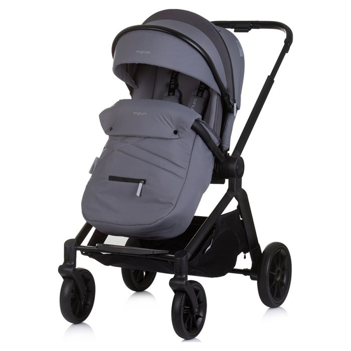 Carucior Bebe 3 in 1 Chipolino Magnum Anthracite, cu Landou, Scaun Auto i-Size, Rucsac si Husa Picioare 0 luni [6]