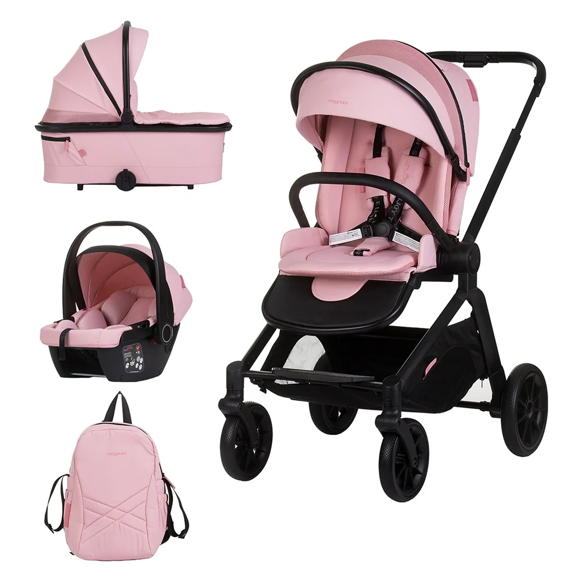 Carucior Chipolino Magnum 3 in 1 pink marshmallow 0 luni [1]