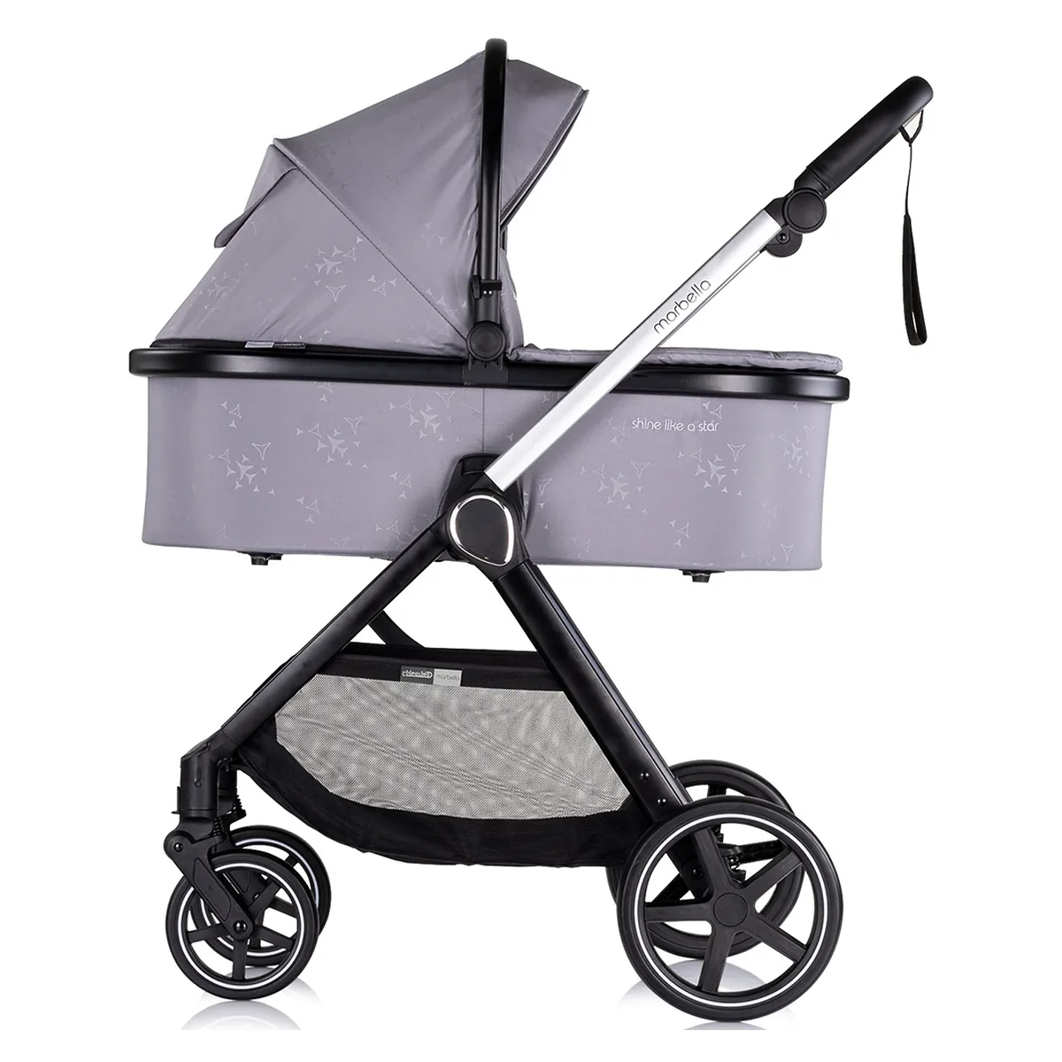 Carucior Bebe 3 in 1 Chipolino Marbella Cloud Grey, cu Landou, Scaun Auto i-Size si Geanta 0 luni [3]