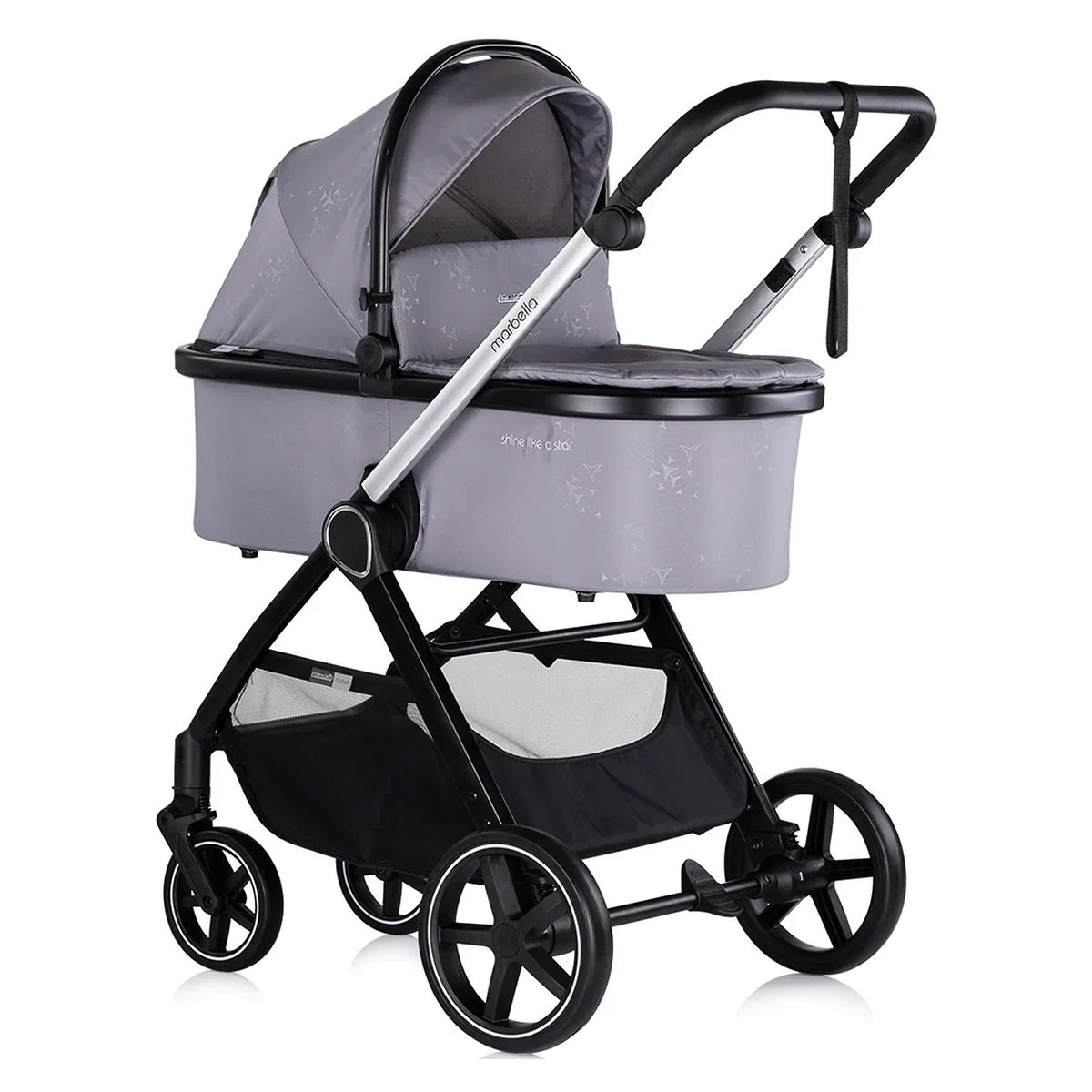 Carucior Bebe 3 in 1 Chipolino Marbella Cloud Grey, cu Landou, Scaun Auto i-Size si Geanta 0 luni [2]