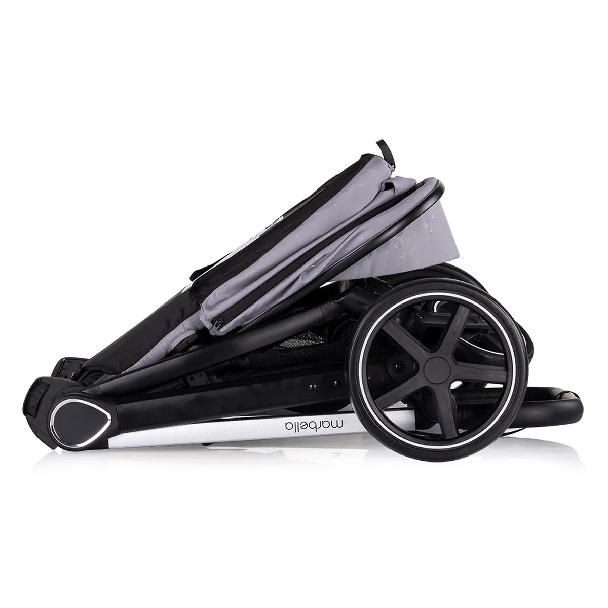 Carucior Bebe 3 in 1 Chipolino Marbella Cloud Grey, cu Landou, Scaun Auto i-Size si Geanta 0 luni [11]