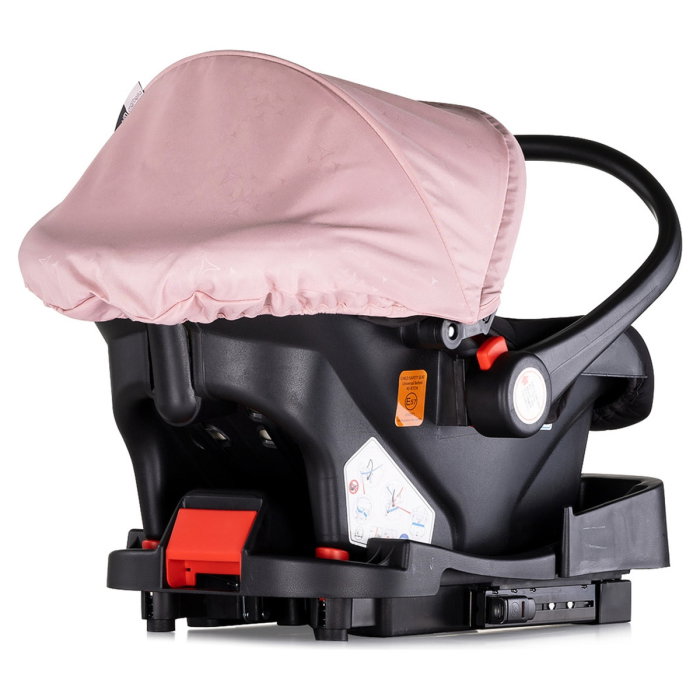 Carucior Chipolino Marbella 3 in 1, de la nastere pana la 22 kg, include scoica auto i-size, cadru usor, pliere compacta, sezut reversibil, gentuta inclusa, Pink marshmallow [19]