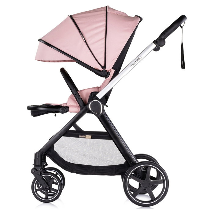 Carucior Chipolino Marbella 3 in 1, de la nastere pana la 22 kg, include scoica auto i-size, cadru usor, pliere compacta, sezut reversibil, gentuta inclusa, Pink marshmallow [7]