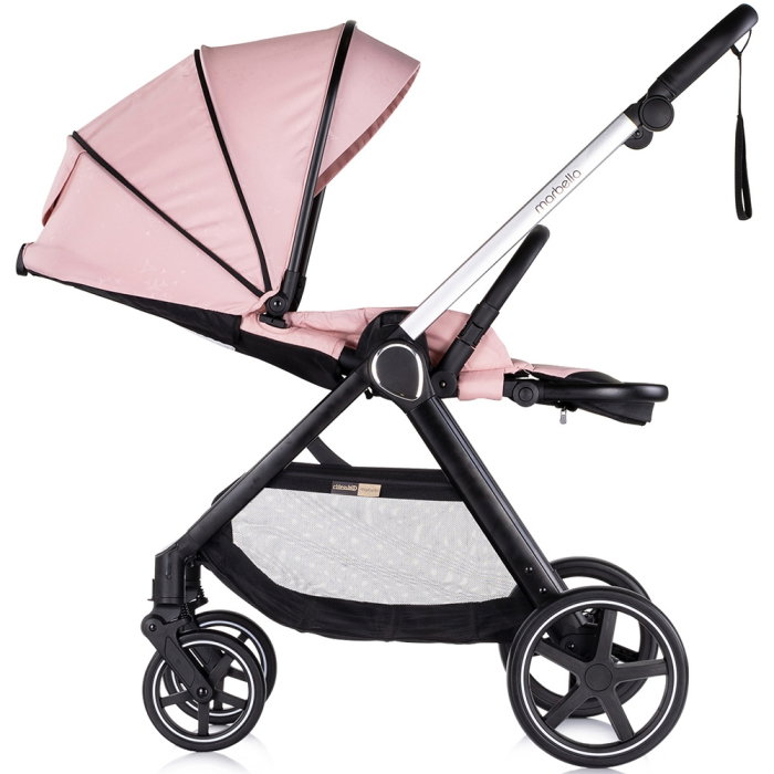 Carucior Chipolino Marbella 3 in 1, de la nastere pana la 22 kg, include scoica auto i-size, cadru usor, pliere compacta, sezut reversibil, gentuta inclusa, Pink marshmallow [8]