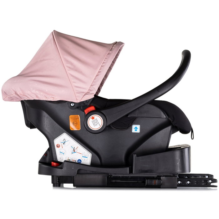 Carucior Chipolino Marbella 3 in 1, de la nastere pana la 22 kg, include scoica auto i-size, cadru usor, pliere compacta, sezut reversibil, gentuta inclusa, Pink marshmallow [20]