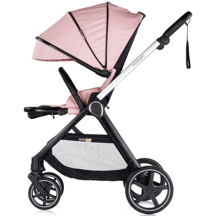 Carucior Chipolino Marbella 3 in 1, de la nastere pana la 22 kg, include scoica auto i-size, cadru usor, pliere compacta, sezut reversibil, gentuta inclusa, Pink marshmallow [7]