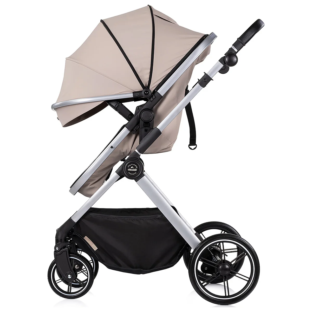 Carucior Chipolino Pearl 2 in 1, Sezut reversibil, Husa de picioare, Gentuta parinti, Pana la 22 kg, Latte [6]