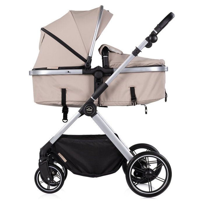 Carucior Chipolino Pearl 2 in 1, Sezut reversibil, Husa de picioare, Gentuta parinti, Pana la 22 kg, Latte [8]