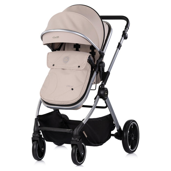 Carucior Chipolino Pearl 2 in 1, Sezut reversibil, Husa de picioare, Gentuta parinti, Pana la 22 kg, Latte [3]