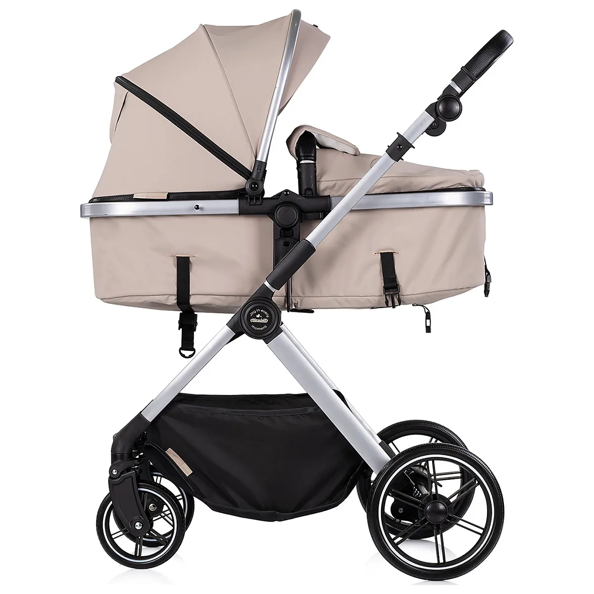 Carucior Chipolino Pearl 2 in 1, Sezut reversibil, Husa de picioare, Gentuta parinti, Pana la 22 kg, Latte [8]