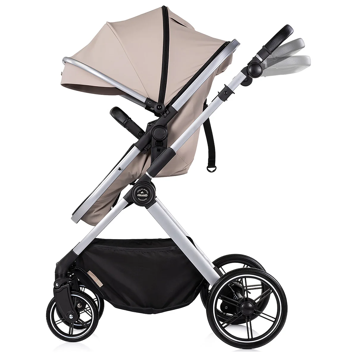Carucior Chipolino Pearl 2 in 1, Sezut reversibil, Husa de picioare, Gentuta parinti, Pana la 22 kg, Latte [5]
