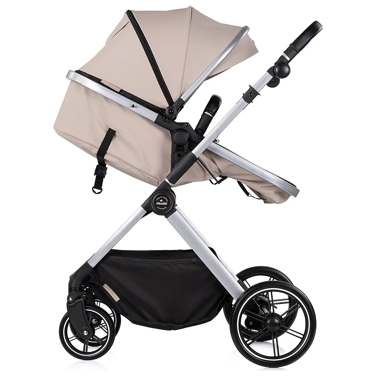 Carucior Chipolino Pearl 2 in 1, Sezut reversibil, Husa de picioare, Gentuta parinti, Pana la 22 kg, Latte [7]