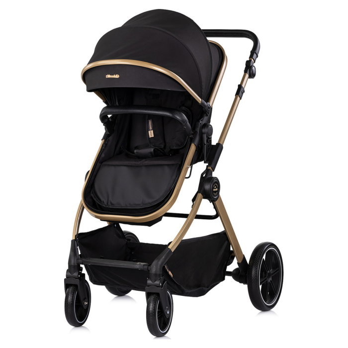 Carucior Chipolino Pearl 2 in 1, Sezut reversibil, Husa de picioare, Gentuta parinti, Pana la 22 kg, Noir [2]