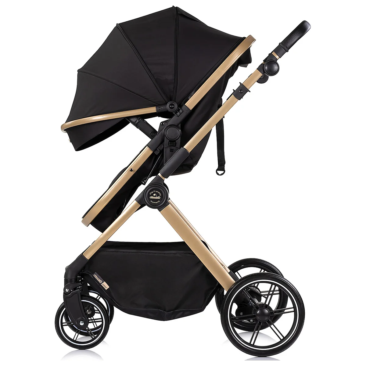 Carucior Chipolino Pearl 2 in 1, Sezut reversibil, Husa de picioare, Gentuta parinti, Pana la 22 kg, Noir [6]