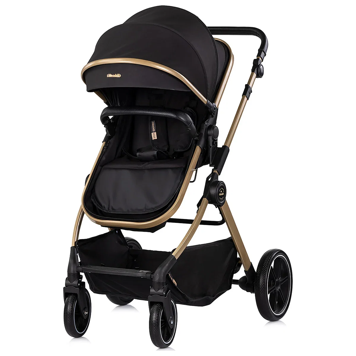 Carucior Chipolino Pearl 2 in 1, Sezut reversibil, Husa de picioare, Gentuta parinti, Pana la 22 kg, Noir [2]