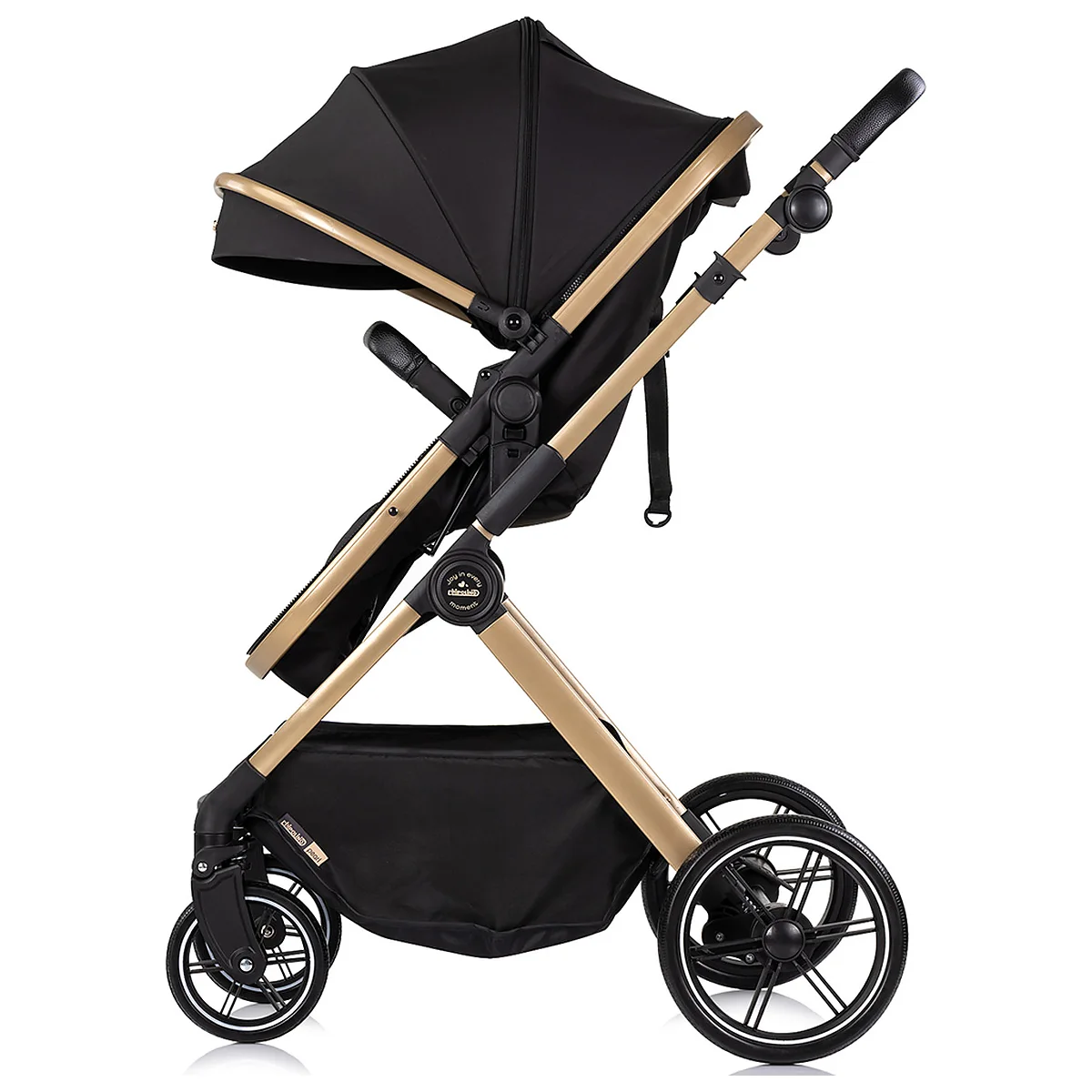 Carucior Chipolino Pearl 2 in 1, Sezut reversibil, Husa de picioare, Gentuta parinti, Pana la 22 kg, Noir [4]