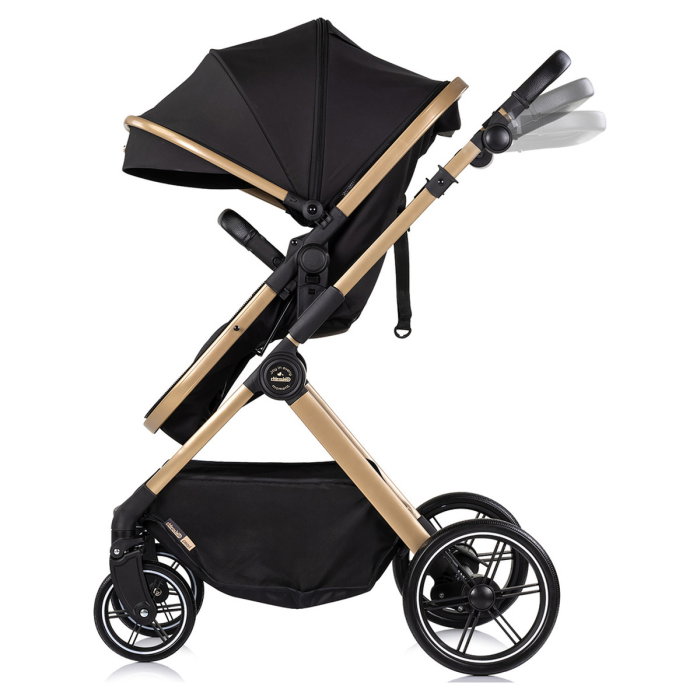 Carucior Chipolino Pearl 2 in 1, Sezut reversibil, Husa de picioare, Gentuta parinti, Pana la 22 kg, Noir [5]