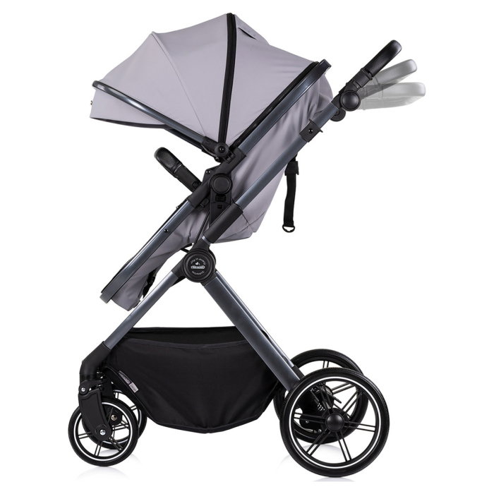 Carucior Chipolino Pearl 2 in 1, Sezut reversibil, Husa de picioare, Gentuta parinti, Pana la 22 kg, Platinum [5]