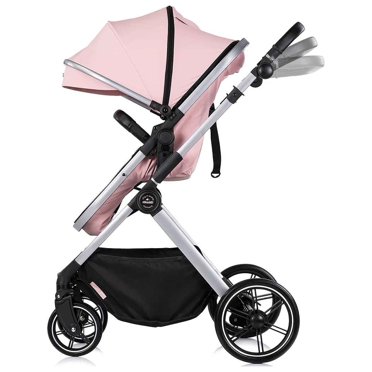 Carucior Chipolino Pearl 2 in 1, Sezut reversibil, Husa de picioare, Gentuta parinti, Pana la 22 kg, Powder pink [5]