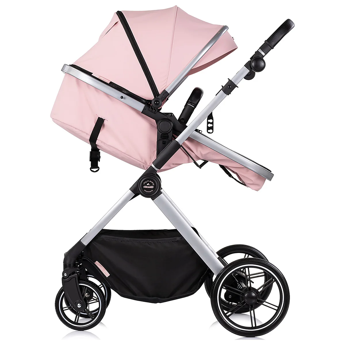 Carucior Chipolino Pearl 2 in 1, Sezut reversibil, Husa de picioare, Gentuta parinti, Pana la 22 kg, Powder pink [7]