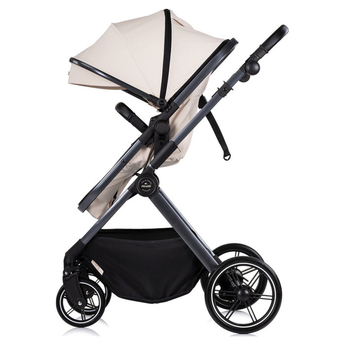 Carucior Chipolino Pearl 3 in 1, Cu scoica auto, Sezut reversibil, Husa de picioare, Gentuta parinti, Pana la 22 kg, Cashmere [5]