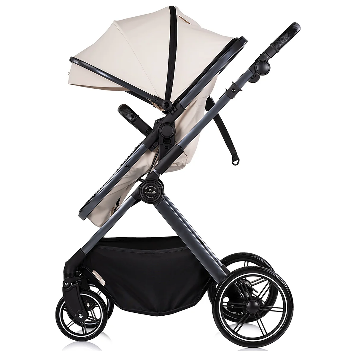 Carucior Chipolino Pearl 3 in 1, Cu scoica auto, Sezut reversibil, Husa de picioare, Gentuta parinti, Pana la 22 kg, Cashmere [5]