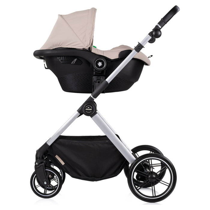 Carucior Chipolino Pearl 3 in 1, Cu scoica auto, Sezut reversibil, Husa de picioare, Gentuta parinti, Pana la 22 kg, Latte [10]