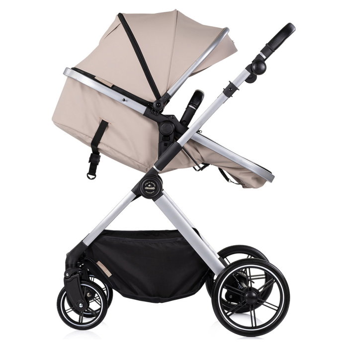 Carucior Chipolino Pearl 3 in 1, Cu scoica auto, Sezut reversibil, Husa de picioare, Gentuta parinti, Pana la 22 kg, Latte [8]