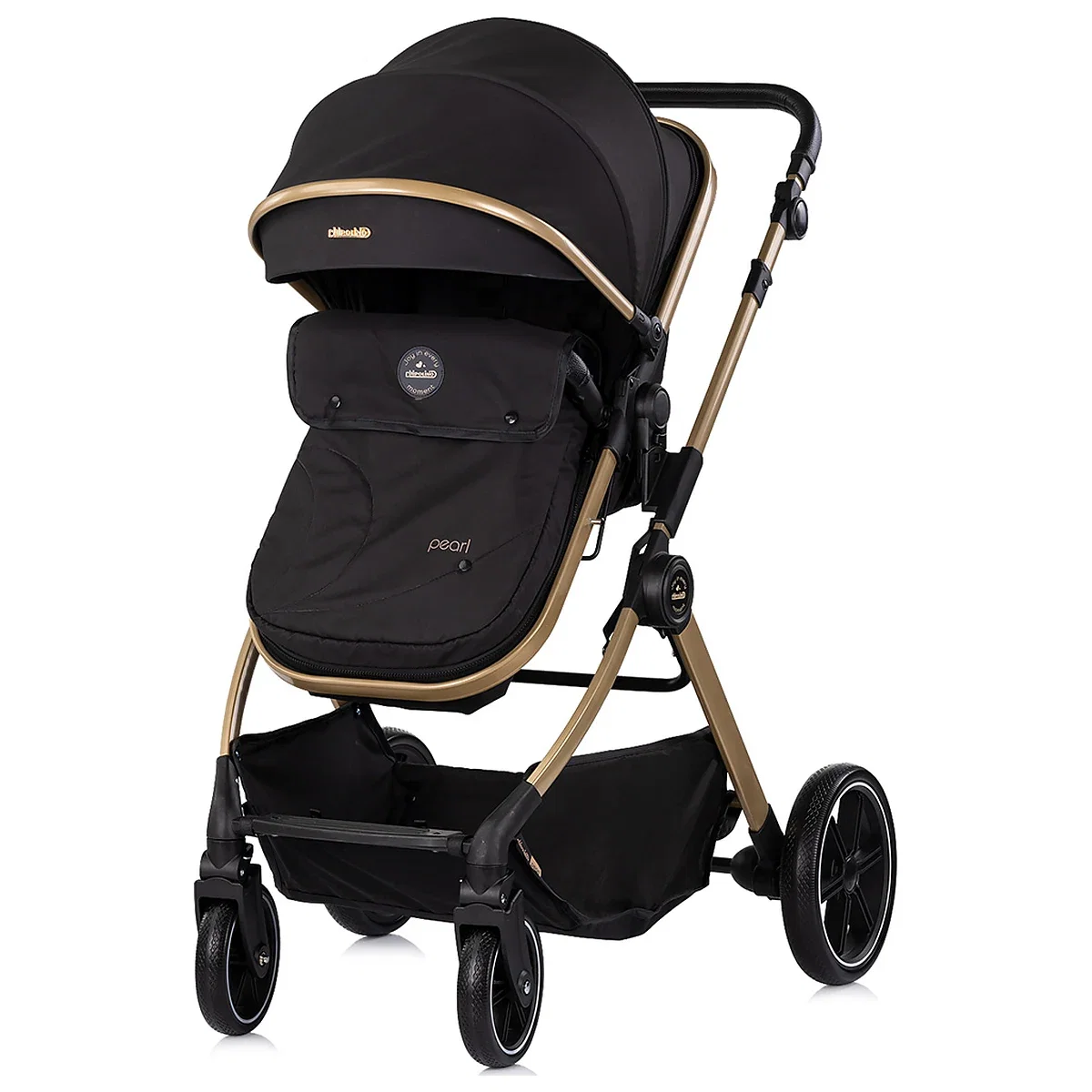 Carucior Chipolino Pearl 3 in 1, Cu scoica auto, Sezut reversibil, Husa de picioare, Gentuta parinti, Pana la 22 kg, Noir [4]