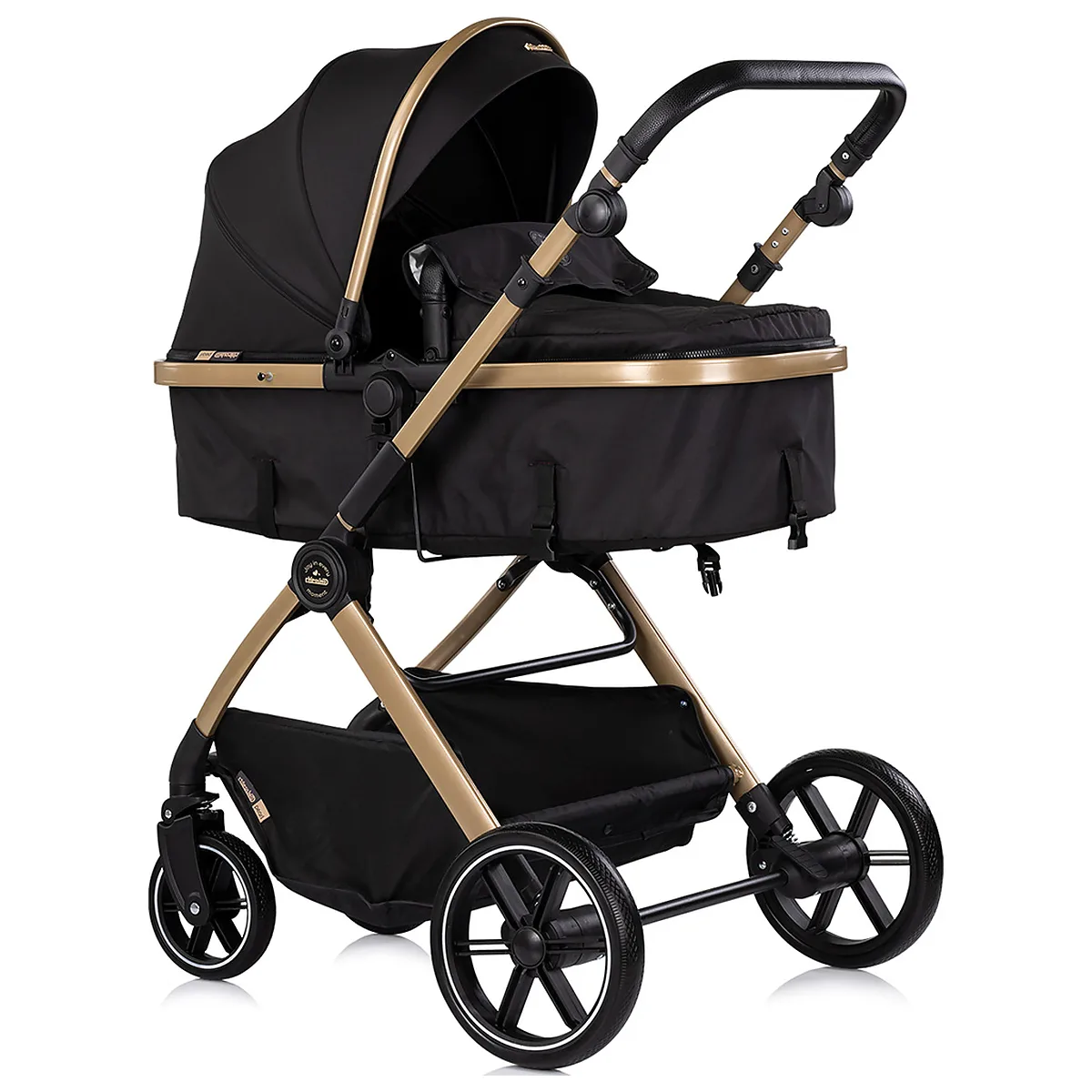 Carucior Chipolino Pearl 3 in 1, Cu scoica auto, Sezut reversibil, Husa de picioare, Gentuta parinti, Pana la 22 kg, Noir [2]