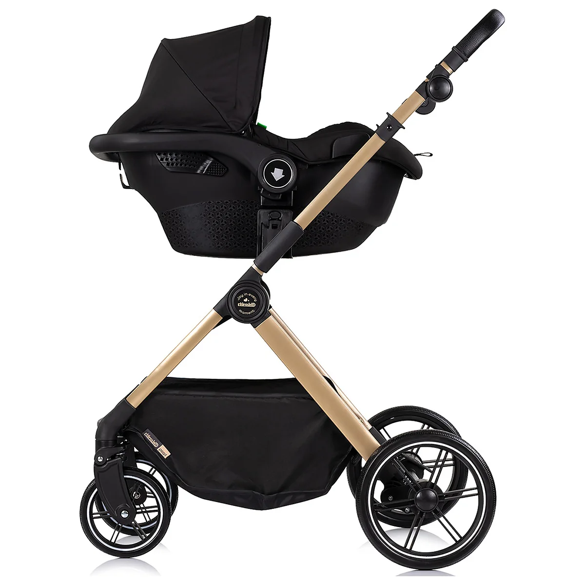 Carucior Chipolino Pearl 3 in 1, Cu scoica auto, Sezut reversibil, Husa de picioare, Gentuta parinti, Pana la 22 kg, Noir [10]