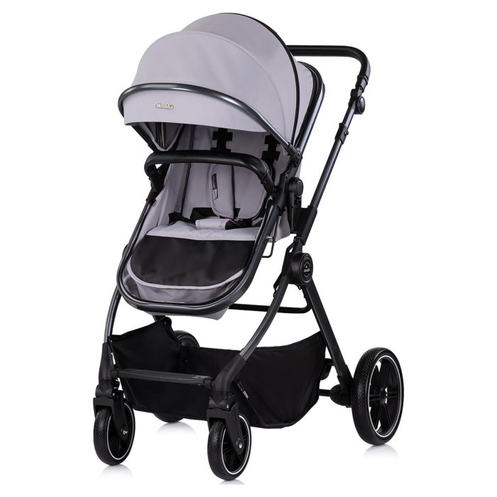 Carucior Chipolino Pearl 3 in 1, Cu scoica auto, Sezut reversibil, Husa de picioare, Gentuta parinti, Pana la 22 kg, Platinum [3]