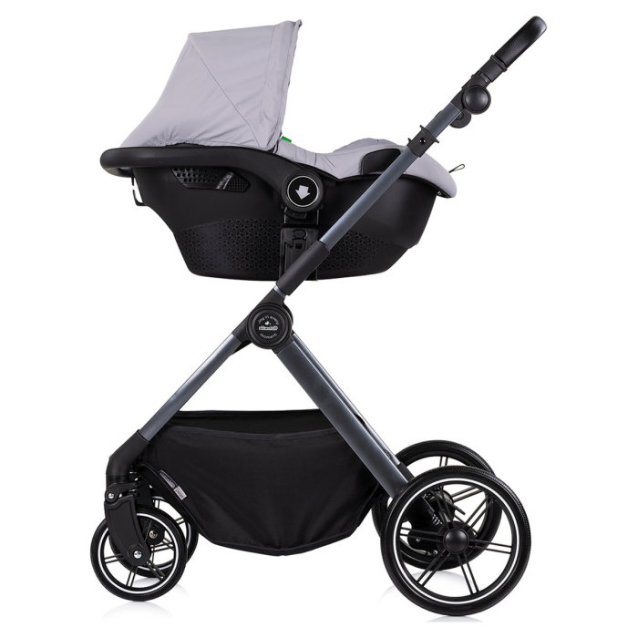Carucior Chipolino Pearl 3 in 1, Cu scoica auto, Sezut reversibil, Husa de picioare, Gentuta parinti, Pana la 22 kg, Platinum [10]