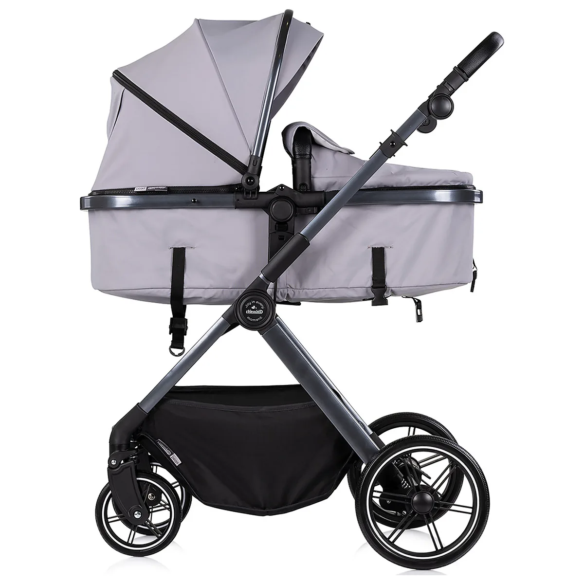 Carucior Chipolino Pearl 3 in 1, Cu scoica auto, Sezut reversibil, Husa de picioare, Gentuta parinti, Pana la 22 kg, Platinum [3]