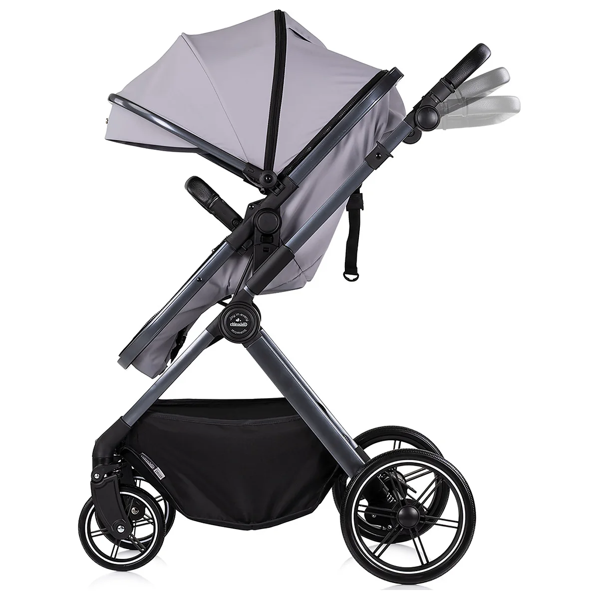 Carucior Chipolino Pearl 3 in 1, Cu scoica auto, Sezut reversibil, Husa de picioare, Gentuta parinti, Pana la 22 kg, Platinum [4]