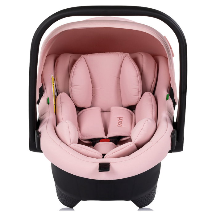 Carucior Chipolino Pearl 3 in 1, Cu scoica auto, Sezut reversibil, Husa de picioare, Gentuta parinti, Pana la 22 kg, Powder pink [16]