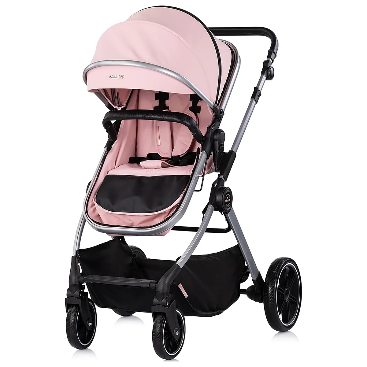 Carucior Chipolino Pearl 3 in 1, Cu scoica auto, Sezut reversibil, Husa de picioare, Gentuta parinti, Pana la 22 kg, Powder pink [3]