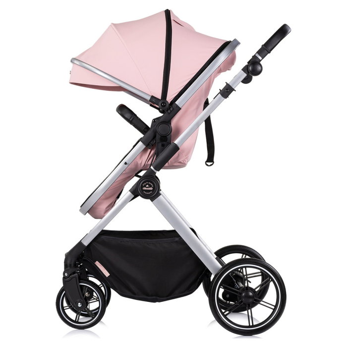Carucior Chipolino Pearl 3 in 1, Cu scoica auto, Sezut reversibil, Husa de picioare, Gentuta parinti, Pana la 22 kg, Powder pink [5]