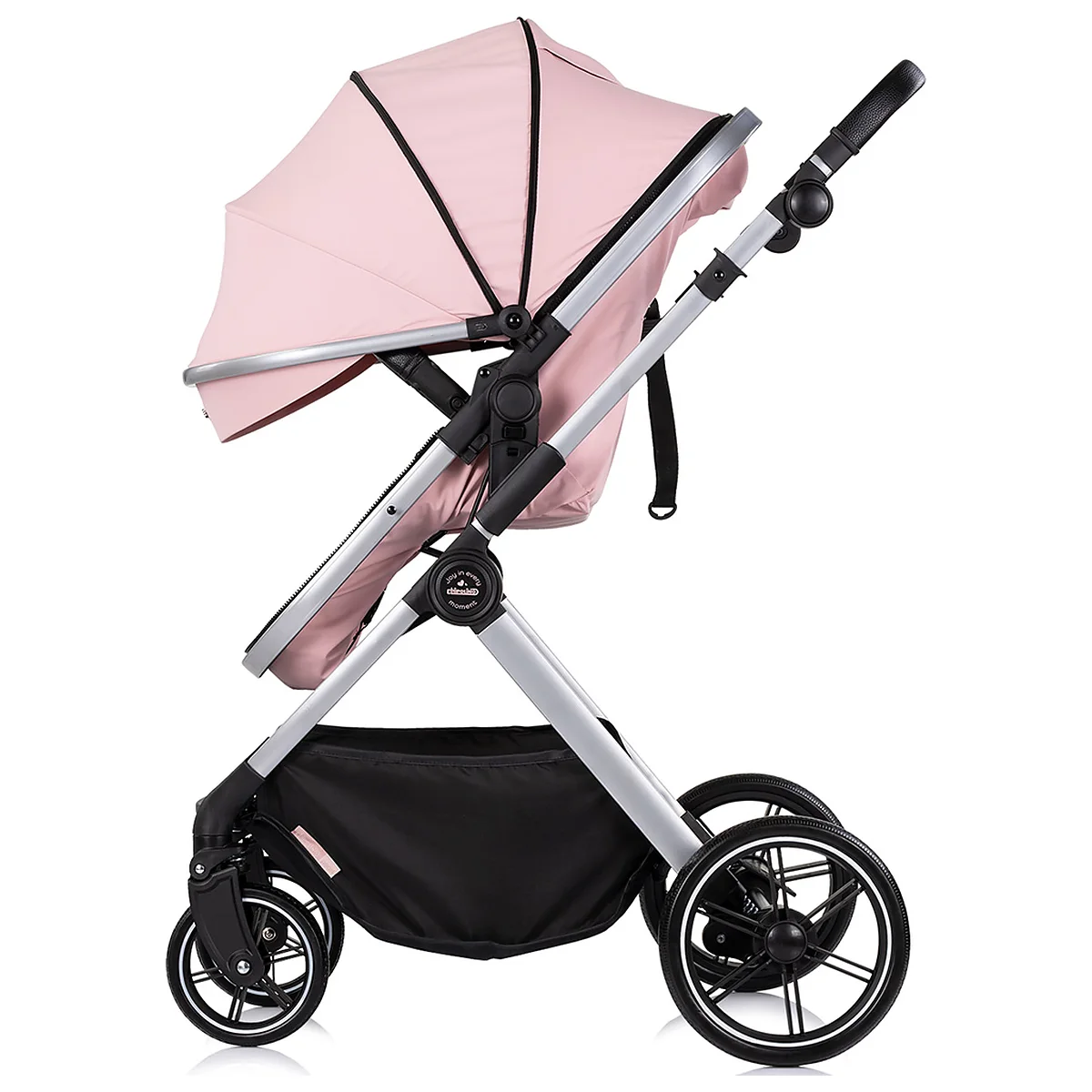 Carucior Chipolino Pearl 3 in 1, Cu scoica auto, Sezut reversibil, Husa de picioare, Gentuta parinti, Pana la 22 kg, Powder pink [7]