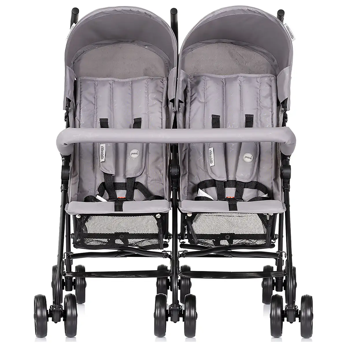 Carucior gemeni Chipolino Double Point, Pliere tip umbrela, Pana la 15 kg pe sezut, Spatare reglabile independente, 6 luni+, Cloud [2]