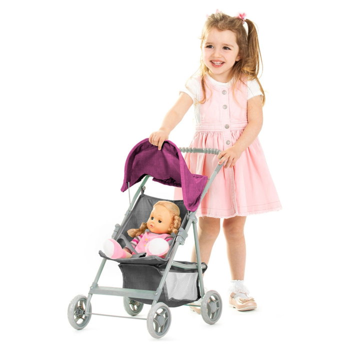 Carucior pentru papusi Chipolino Alice, Grey Pink Linen 3 ani [3]