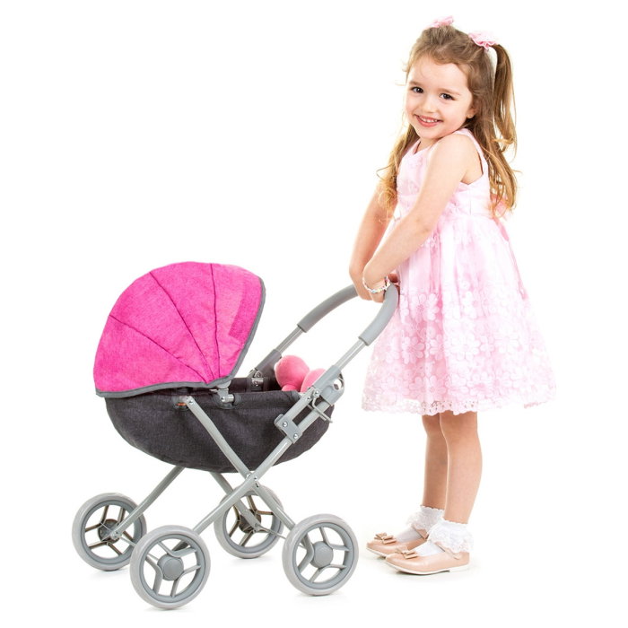 Carucior pentru papusi Chipolino Daisy, Grey pink linen 3 ani [4]
