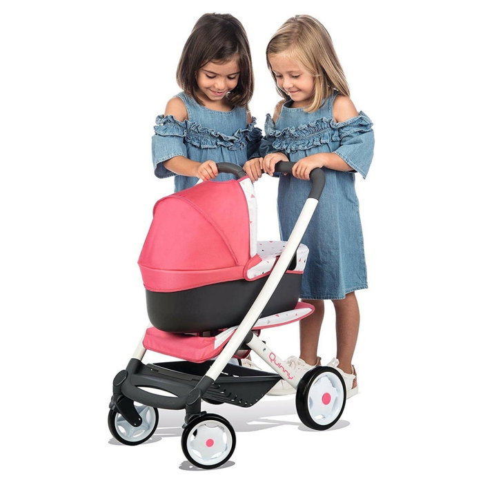 Carucior pentru papusi Smoby Quinny Combi 3 in 1 roz 3 ani [5]